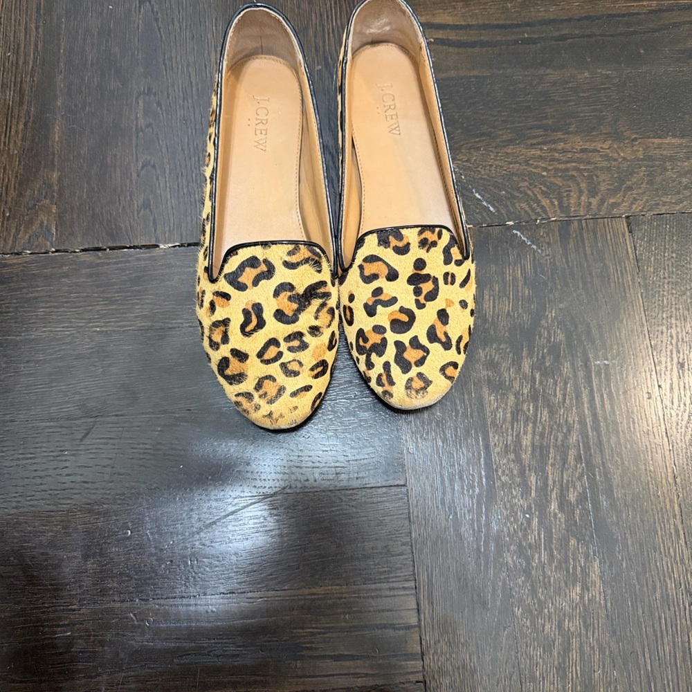 J. Crew Animal Print Flats - Brown and Black